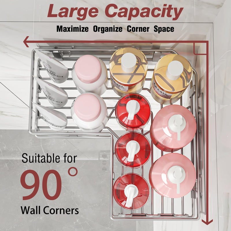 Youvip 4-Pack Adhesive Corner Shower Caddy with Soap Holder, No Drilling Wall Mounted Shower Shelves-Rustproof, Organizer for Bathroom, Kitchen & Home Decor. Silver - Image 4